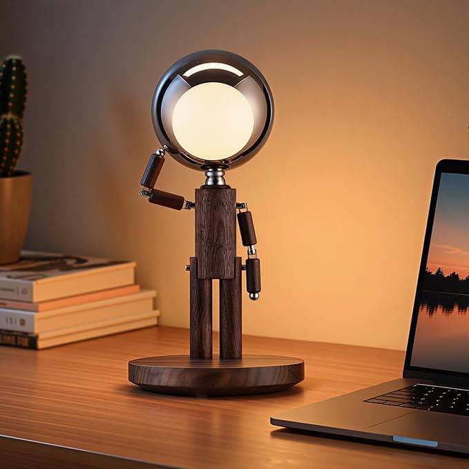 Vadifula Cordless Wooden Table Lamp with Touch Control