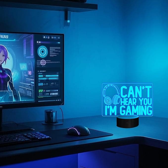 YuanDian "Can't Hear You I'm Gaming" Headset 3D Illusion Night Light