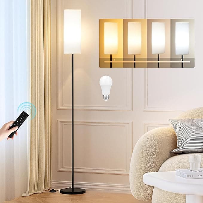 Ambimall Floor Lamp with Remote Control, Stepless Dimmable