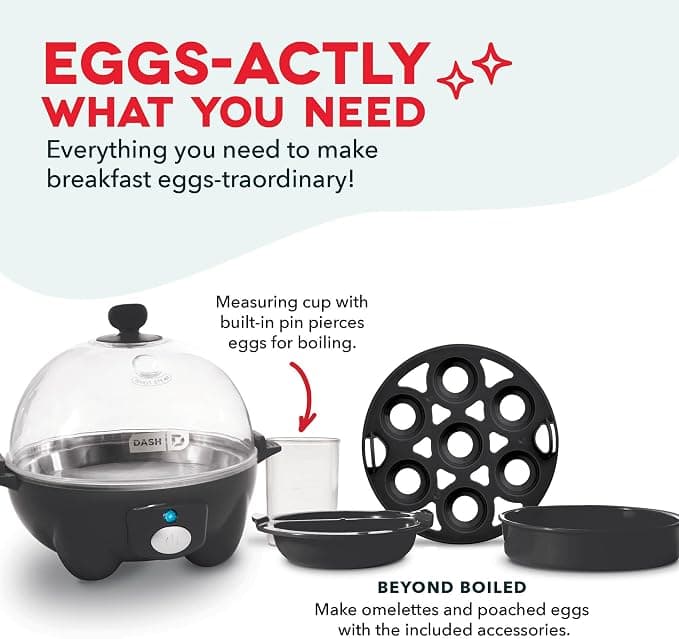 Dash Rapid Egg Cooker, 7-Egg Capacity, Black