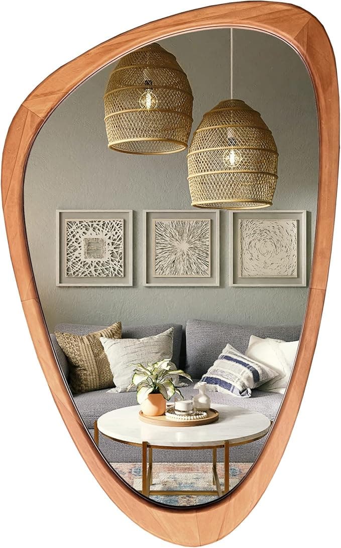 WallBeyond Asymmetrical Wood Wall Mirror, 30" x 19"